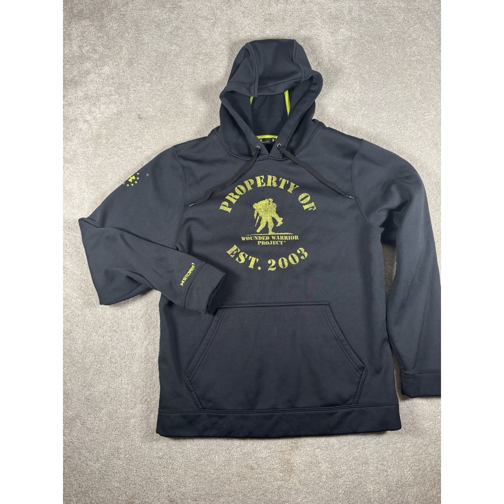Under Armour Wounded Warrior Project UAStorm Hoodie‎ Mens M Black Pullover **
